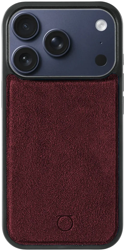 Burgundy Alcantara case for iPhone 17 Pro