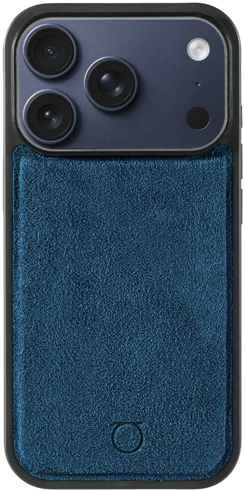 Navy Alcantara case for iPhone 17 Pro